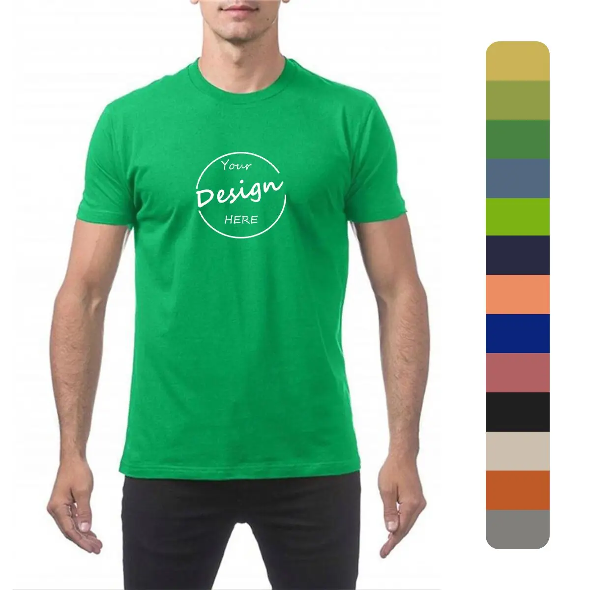 Оптовая продажа, Высококачественная однотонная Спортивная футболка для бега, роскошная 100, Органическая хлопковая футболка для трафаретной печати на заказ, Мужская футболка