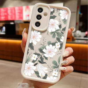 Coque de téléphone portable en TPU antichoc de style lentille d'appareil photo avec imprimé de feuilles de fleurs originales pour <span class=keywords><strong>Samsung</strong></span> A52 A53 A54 A55 A56 <span class=keywords><strong>A71</strong></span> F23 M23 - Product Image 4