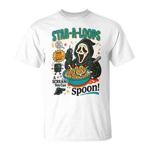 T-shirt Stab A Loops Horror Cereal Box Halloween Killer Breakfast - Product Image 1