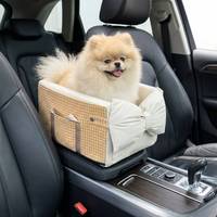Coussin de voyage pour animaux de compagnie, siège de console de voiture pour petits chiens et chats, coussin de voyage sûr et portable, lit de voyage confortable pour animaux de compagnie, transporteur confortable pour véhicule