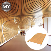 Panel de Techo Ignífugo de Aluminio con Acabado de Madera para Gimnasios y Hospitales, Techo Suspendido Comercial para Interiores