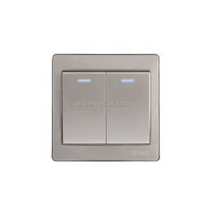 Fuente de alimentación de Color champán para PC, interruptor de pared eléctrico clásico, 10/16/25A CCC ISO9001 residencial GNW56 serie CN;ZHE 250V