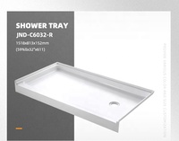 SeaWin Moderne ISO9001 Certifié Antidérapant Blanc Carré avec Drain Linéaire Intégré Prêt à l'emploi en Pierre Artificielle pour Receveur de Douche Encastré Garantie 2 Ans