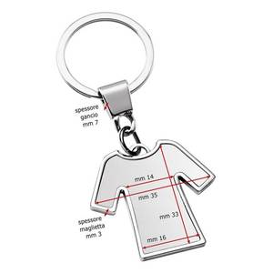 Llavero de metal con diseño de camiseta y placa brillante para regalo de moda - Product Image 3