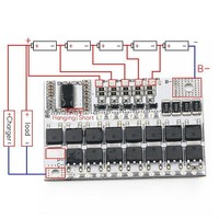 Placa de Protección BMS 3S 4S 5S 100A con Balance para Batería Li-ion/LiFePO4 18650, Módulo Cargador para Power Bank, UPS, Solar, Bicicleta Eléctrica DIY