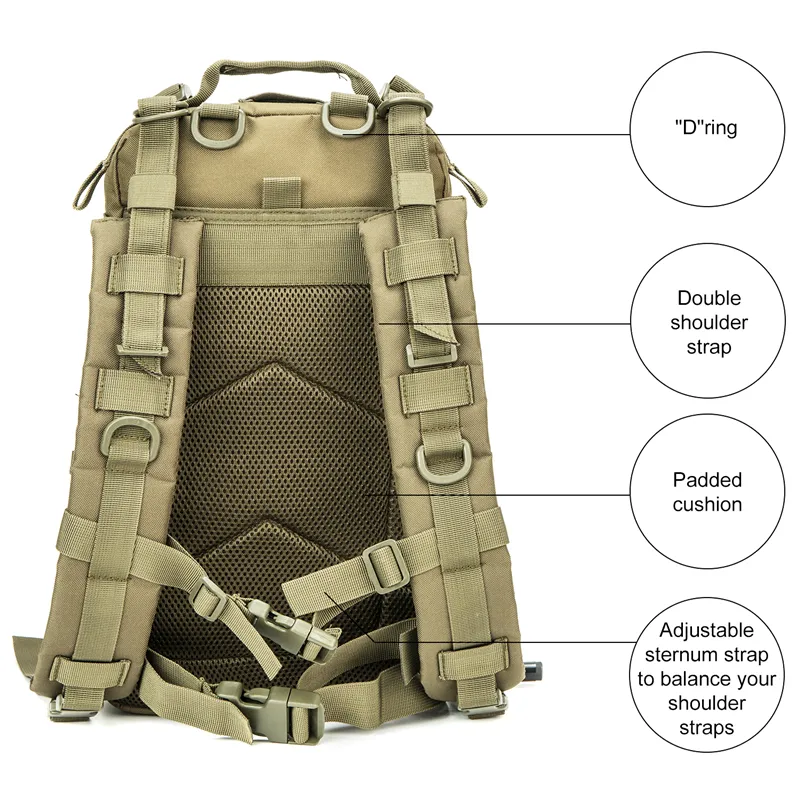 Factory wholesale waterproof outdoor tactical rucksack backpack large capacity tactical backpacks
