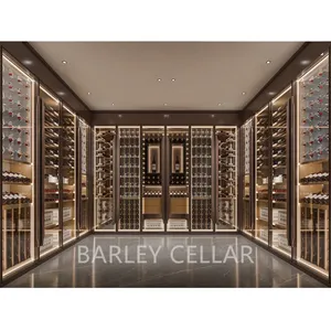 최고급 브랜드 엠브라코 압축기가 장착된 BORLEY 셀러 OEM 럭셔리 와인 디스플레이 캐비닛