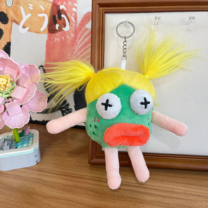 Cheveux frits Saucisse Bouche Pendentif En Peluche Porte-clés Maille Fruits Roi Chou Meng Poupée Sac À Dos - Product Image 3