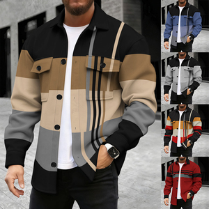 Giacca da <span class=keywords><strong>uomo</strong></span> nuova e <span class=keywords><strong>trendy</strong></span> con stampa a motivi geometrici per primavera e autunno, giacca antivento semplice e versatile - Product Image 6