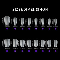 Oferta Especial: Puntas de Uñas SunelPort PMMA con Diseño de Cielo Estrellado, Transparentes, Ultrafinas, sin Costuras, Forma de Gota de Agua, Almendradas, Cortas, Esmeriladas