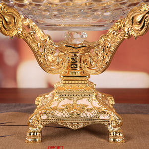 Plato de Frutas de Vidrio Rui Ya, Decoración para Mesa de Centro, Estilo Europeo, Adornos para el Hogar, Diseño Creativo de Alta Gama, Lujo Ligero - Product Image 4