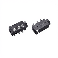 Venta Directa de Fábrica, Conector Hembra para Auriculares FUGANG PJ-320D, 4 Pines, 3.5mm, Contacto de Acero, Carcasa de PBT para PCB, RoHS