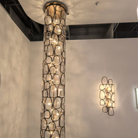 Lustre cylindrique moderne de luxe pour hôtel, villa, décoration, lampe suspendue pour escalier, restaurant, éclairage personnalisé artisanal