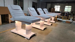 Modern Pink Leather Gold Base 4 Motors <b>Electric</b> Cosmetic Therapy Salon Bed Luxury Reclining Beauty Shop Massage <b>Table</b> with Stool - Product Image 6