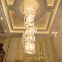 Haute qualité Guangzhou moderne luxe grande salle de banquet hôtel Villa escaliers or suspendu cristal branche lustre éclairage