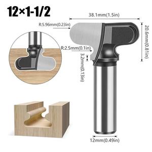 Outils de coupe du bois Profil <span class=keywords><strong>Demi</strong></span>-<span class=keywords><strong>Rond</strong></span> Bit Cabinet Double Courbe Doigt Routeur Bit pour Tiroir Poignée - Product Image 2