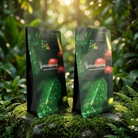 Sacs à café personnalisés imprimés de qualité alimentaire, pochettes à fond plat, scellage 8 côtés, fermeture éclair facile à déchirer, 250g 500g 1kg 12oz 16oz, sacs alimentaires pour café