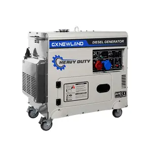 Gerador diesel refrigerado a ar à prova de som para casa, tanque de combustível grande de 5kv 5kva 12 horas