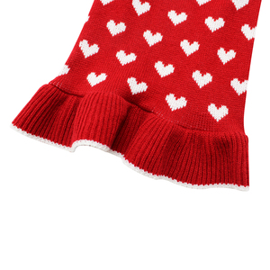 <span class=keywords><strong>Pull</strong></span> à col roulé pour chien avec imprimé cœur rouge et ourlet à volants, robe en tricot chaude pour chiens <span class=keywords><strong>de</strong></span> petite et moyenne taille, tenue mignonne pour la Saint-Valentin - Product Image 5