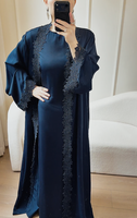 Ensemble Abaya 3 pièces Loriya Dubai en dentelle pour femmes musulmanes avec cardigan ouvert et robe intérieure pour l'Aïd, le Ramadan et les fêtes – Modeste