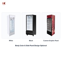 Lemari Pendingin Display Vertikal, Pintu Kaca Tunggal, 110-240V, Pendingin Display, untuk Supermarket Restoran Hotel Bar, Pabrik OEM