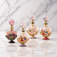 Flacon de parfum vintage en verre 5ml, style arabe de Dubaï, fait main, motif floral, rechargeable, mini flacon compte-gouttes vide pour faux cils