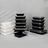 Contenedor Rectangular Desechable de 24oz para Almacenamiento de Alimentos, Apto para Microondas, de Grado Alimenticio PP, con Tapa, para Picnic y Camping, Venta al Por Mayor