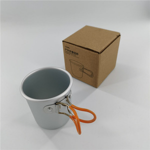 Tè da campeggio all'aperto di alta qualità tazza da tè acqua portatile da escursionismo 150ml in alluminio da campeggio con manico pieghevole - Product Image 6