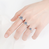 Bijoux en Moissanite Fine 0,5 CT-5 CT en Gros, Anneaux en Argent 925 avec Sertissage à 6 Griffes pour Détaillants
