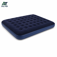 Matelas de camping gonflable simple moderne pliable 186x76cm 186x96cm, surmatelas double couche en PVC floqué avec pompe