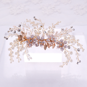 Luxueux cristal strass fleur femmes or métal épingle à <span class=keywords><strong>cheveux</strong></span> pince conception mariage pince à <span class=keywords><strong>cheveux</strong></span> barrettes mariée - Product Image 3