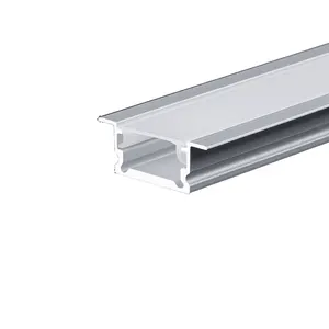 嵌入式发光二极管条形通道，19.2x 7毫米铝制薄型，用于立式橱柜浮动搁板壁龛布线槽胶带灯