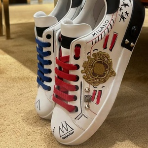 Factory In Stock Men's Casual Walking Shoes with Luxury Embroidery Decoration Graffiti Style Lace-Up Non-Slip Shoes Daily All - Product Image 3