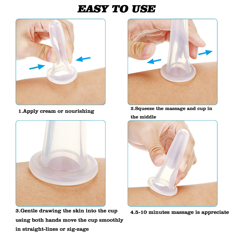 wholesale 7 piece facial silica cans self therapy cupping vacuum cups silicone suction cup massage