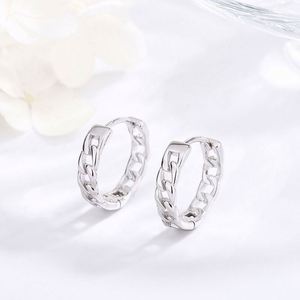 Boucles d'oreilles créoles en argent sterling 925, style mignon, petites, creuses, géométriques, cercle, rhodiées, cadeau pour femme, pierre naturelle, piercing de mariage - Product Image 3