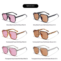 Lunettes de soleil personnalisées avec logo, teinte ambre FL-60, anti-lumière bleue 480-520nm, monture pilote haut de gamme en TR90 pour boutiques