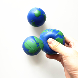 Bóng Căng Thẳng Hình Quả Địa Cầu Màu Xanh, Bóng Căng Thẳng Xốp Mềm PU In Theo Yêu Cầu Đồ Chơi Bóng Mềm - Product Image 2