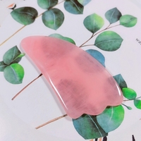 Masseur facial et corporel de haute qualité HZ, logo personnalisé, outil de grattage en pierre de jade rose quartz Gua Sha