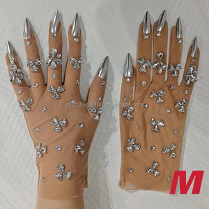 Guanti multicolori a diamante DJDSGogo locali notturni bar spettacoli <span class=keywords><strong>costumi</strong></span> di moda spettacoli fotografia accessori per lo Styling - Product Image 2
