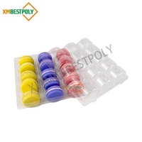Barquette en plastique pour macarons à 15 trous, emballage en PLA transparent de haute qualité, boîte de présentation pour pâtisserie, biscuits, desserts