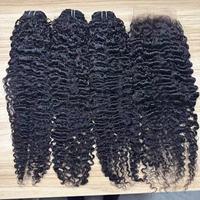 Lot de mèches de cheveux humains 16A Ondes d'eau birmanes, Ondes d'eau océaniques, Bouclées en spirale, Offre de mèches de cheveux vierges bruts vietnamiens