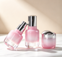 Tube de rouge à lèvres rose dégradé à tête inclinée personnalisé, emballage cosmétique en plastique vide de 3,5 ml