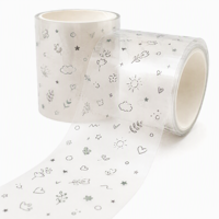 Rouleaux d'autocollants en PET pour agenda personnalisé, brillants, fournitures pour journal, papeterie DIY