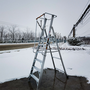 8级工业折叠伸缩铝梯，承重300磅，便携式，适用于工程使用 - Product Image 3