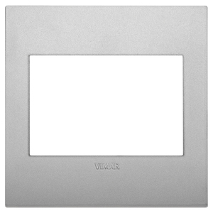 Vimar Placca Classic 3M BS Silver Matt Wall <b>Switch</b> Cover 9x9cm - Product Image 1