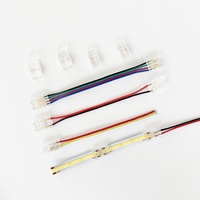 Connecteur sans soudure AOMEI pour bande lumineuse COB 5/8/10mm, contact en cuivre PC 5A, clip rapide, joint central sans zone sombre IP22