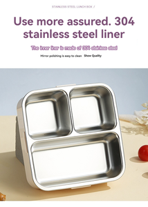 Voi Vuông Thép Không Gỉ Hộp Ăn Trưa 1120Ml + 70Ml Phim Hoạt Hình Con Voi Hình Hộp Ăn Trưa Container Lưu Trữ Thực Phẩm Với Nước Sốt Cup - Product Image 6