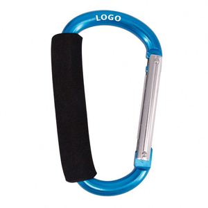 Custom Logo Large Aluminum Carabiner Keychain Foam Grip Snap <b>Hook</b> Clip for Outdoor Event Giveaways - Product Image 1