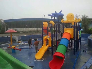 Toboganes acuáticos interactivos coloridos de la zona de salpicaduras Equipo comercial seguro del patio <span class=keywords><strong>Atracciones</strong></span> del Parque Acuático para los niños - Product Image 5