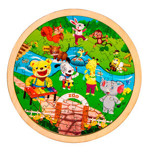 64 pièces 3D en bois Puzzle ensemble drôle <span class=keywords><strong>dinosaure</strong></span> et trafic thème histoire pour enfants âgés de 5-7 éducatif bricolage jouet <span class=keywords><strong>3</strong></span> bois âges + - Product Image 5